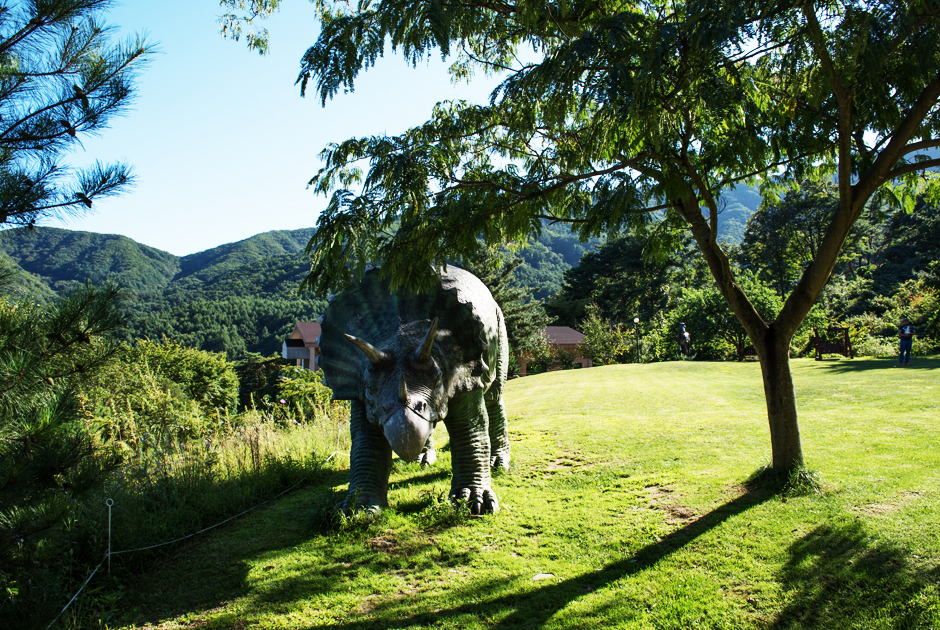별새꽃돌과학관 트리케라톱스 조형물 사진